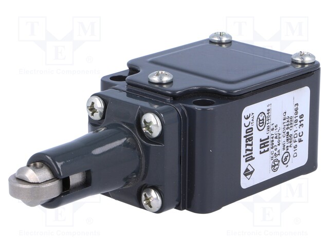 Limit switch; steel roller Ø13mm; NO + NC; 6A; 400VAC; PG11; IP67