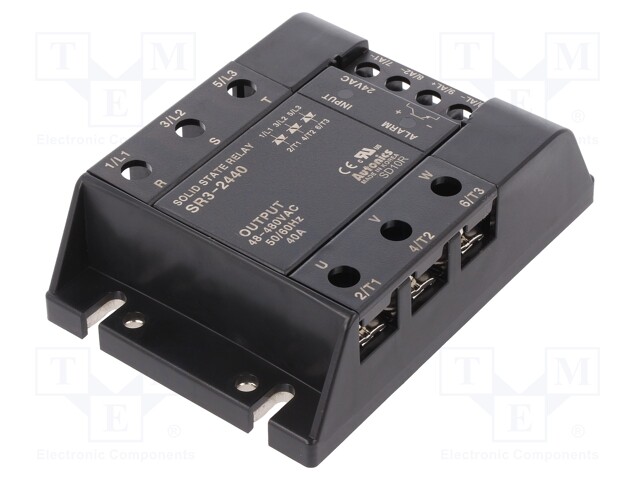 Relay: solid state; Ucntrl: 24VAC; 40A; 48÷480VAC; 3-phase