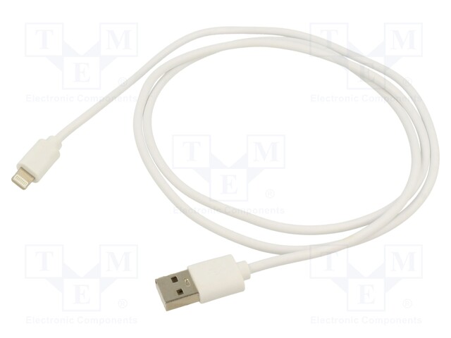 Cable; USB 2.0; Apple Lightning plug,USB A plug; nickel plated