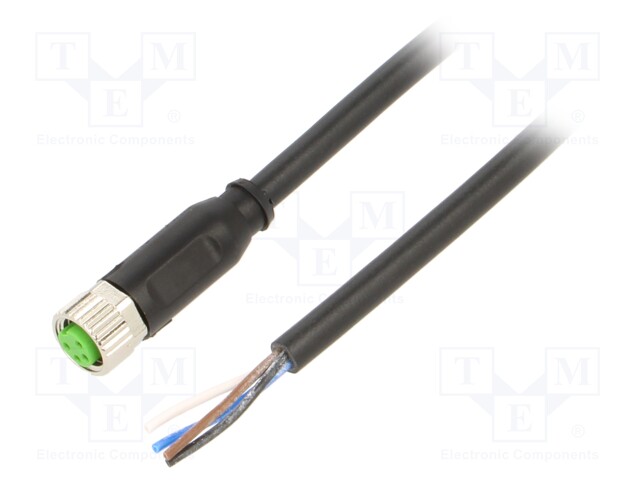 Connection lead; M8; PIN: 4; straight; 1.5m; plug; 30VAC; 4A; IP67