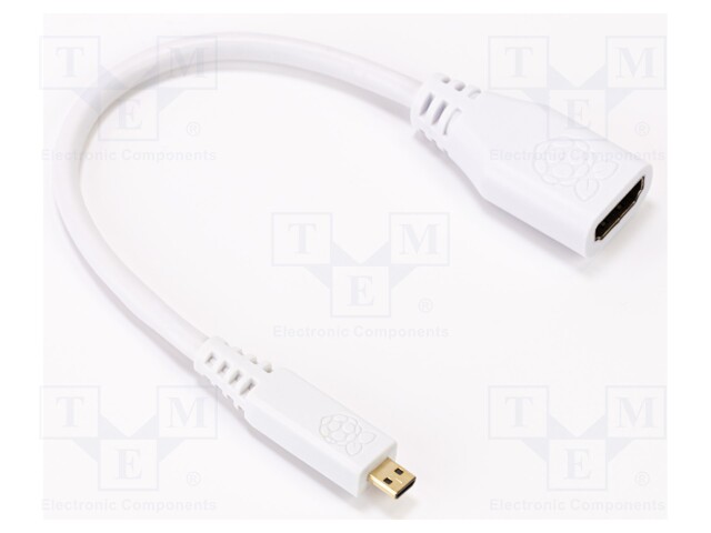 Connection cable; 235mm; white; HDMI socket,micro HDMI plug