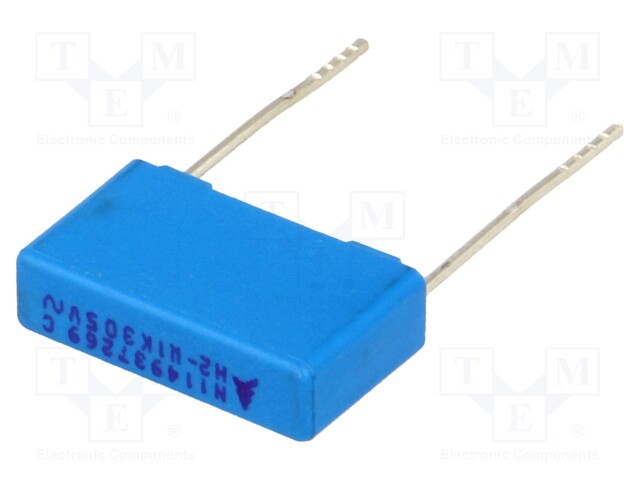 Capacitor: polypropylene; X2; 100nF; 15mm; ±10%; 5x10.5x18mm