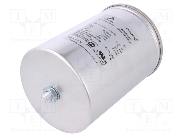 Capacitor: polypropylene; one phase; Q@50Hz: 5.2kVAR; 230VAC