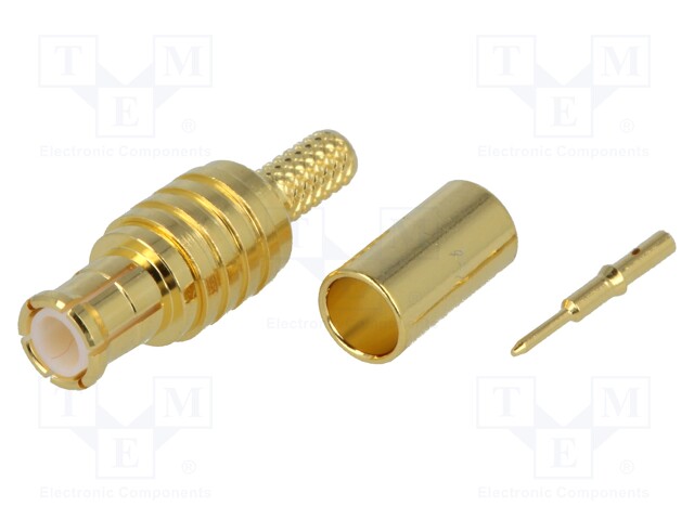 Plug; MCX; male; straight; 50Ω; crimped; for cable; teflon; Vswr: 1.3