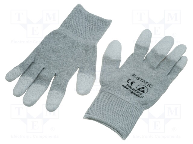 Protective gloves; ESD; L; Mat: polyamide; 1÷100MΩ