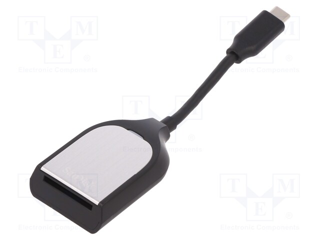 Card reader: memory; USB 3.0; SD HC,SD XC; black,silver