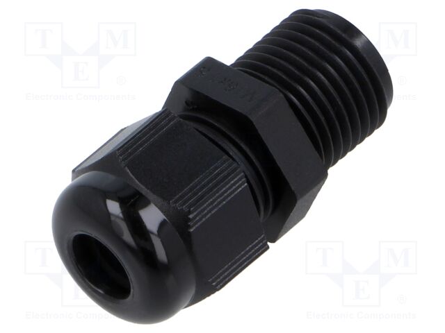 Cable gland; without nut,with long thread; M16; 1.5; IP68; black