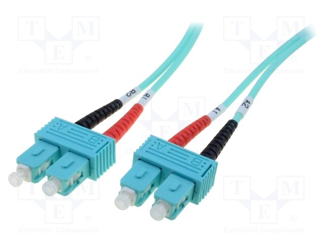 Fiber patch cord; OM3; SC/PC,both sides; 3m; LSZH; turquoise