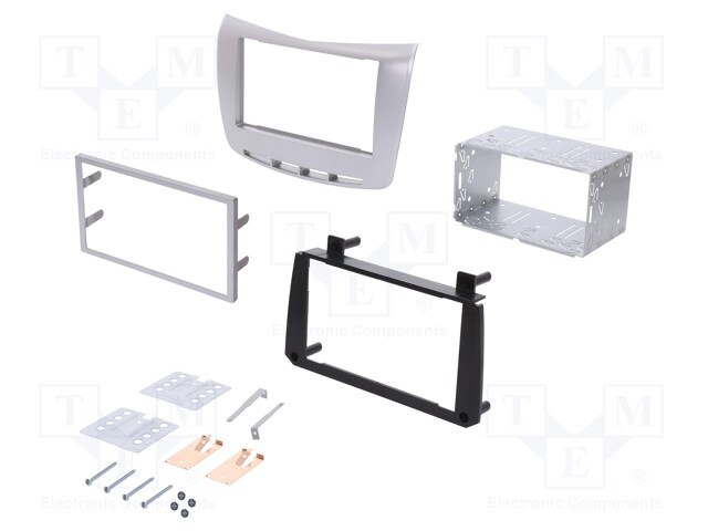 Radio mounting frame; Lancia; 2 DIN; silver