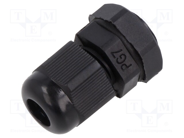 Cable gland; PG7; IP68; polyamide; black