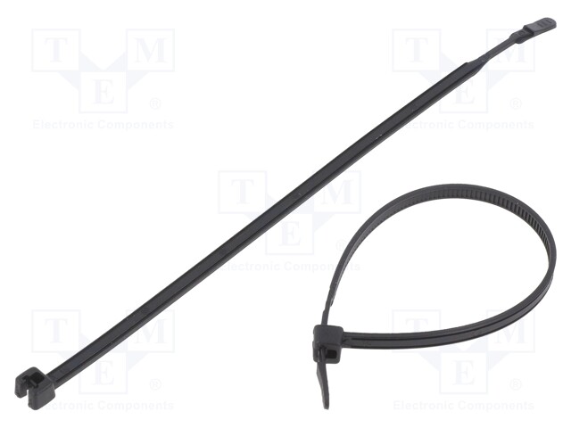 Cable tie; L: 160mm; W: 3.6mm; polyamide; 130N; black; Ømax: 38mm