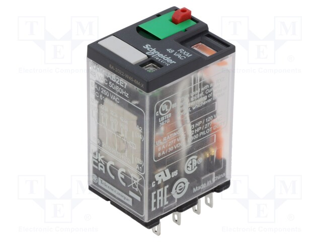 Relay: electromagnetic; 4PDT; Icontacts max: 6A; 6A/250VAC; socket