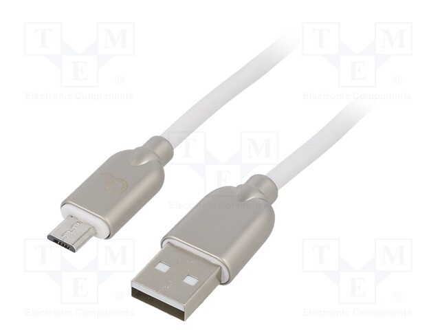 Cable; USB 2.0; USB A plug,USB B micro plug; gold-plated; 1m