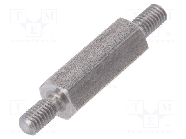 Screwed spacer sleeve; 15mm; Ext.thread: M3; hexagonal