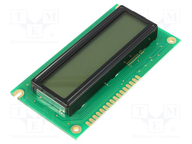 Display: LCD; alphanumeric; FSTN Positive; 16x2; gray; LED; PIN: 16