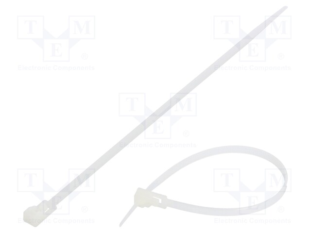 Cable tie; multi use; L: 200mm; W: 4.8mm; polyamide; 222N; natural