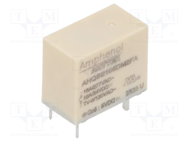 Relay: electromagnetic; SPST-NO; Ucoil: 5VDC; 16A; 16A/277VAC; PCB