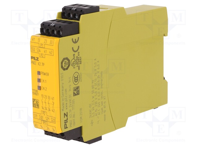 Module: safety relay; Series: PNOZ X2.7P; IN: 4; OUT: 4; -35÷55°C