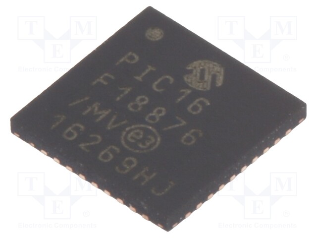 PIC microcontroller; Memory: 28kB; SRAM: 2048B; EEPROM: 256B; SMD