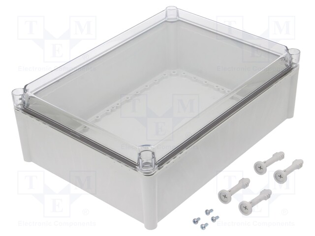 Enclosure: multipurpose; X: 278mm; Y: 378mm; Z: 130mm; SOLID; grey