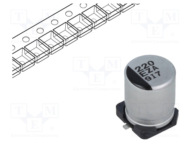 Capacitor: hybrid; 220uF; 25VDC; ESR: 27mΩ; ZA; SMD; ±20%; -55÷105°C