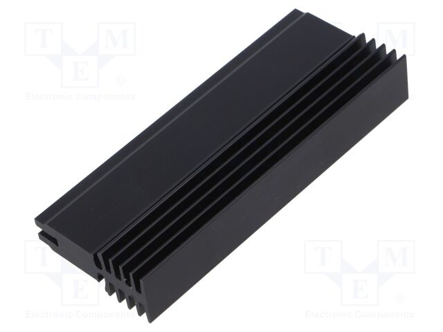 Heatsink: extruded; T; universal; black; L: 100mm; W: 16.5mm; H: 40mm