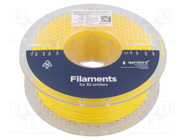 Filament: PLA; 1.75mm; yellow; 210÷240°C; 1kg; High Speed