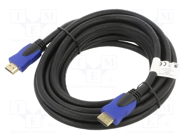 Cable; HDMI 2.0; HDMI plug,both sides; PVC; 4.5m; black; 30AWG