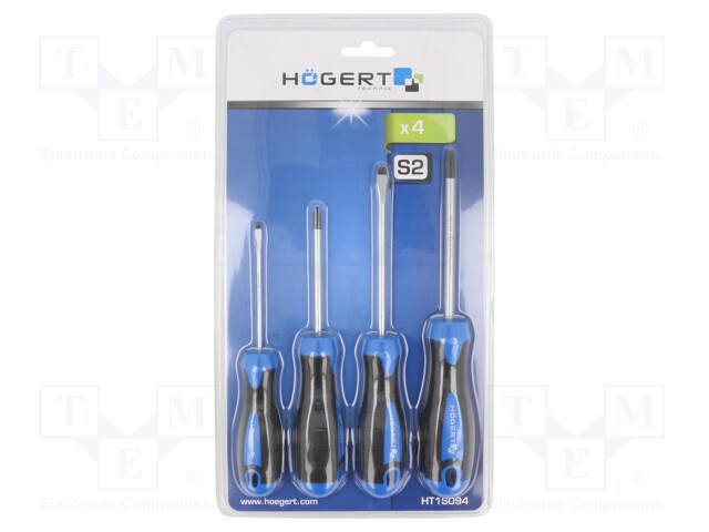 Kit: screwdrivers; Phillips,slot; Features: magnetic; 4pcs.