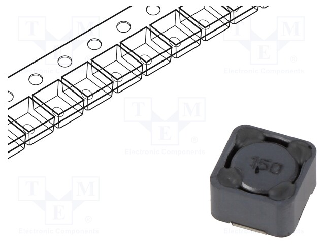 Power Inductor (SMD), 15 µH, 5.2 A, Shielded, 5 A, 12.5mm x 12.5mm x 7.5mm