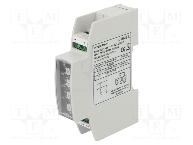 Module: voltage monitoring relay; 220÷254VAC; NC; 250VAC/5A; IP20