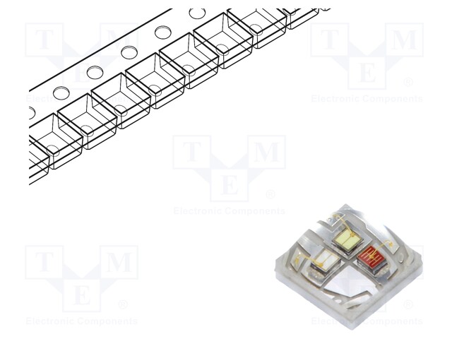 Power LED; EMITER; RGB; Pmax: 3W; 155°; 3x3x1.8mm; Case: 3030; SMD