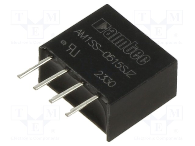 Converter: DC/DC; 1W; Uin: 4.5÷5.5V; Uout: 15VDC; Iout: 67mA; SIP4