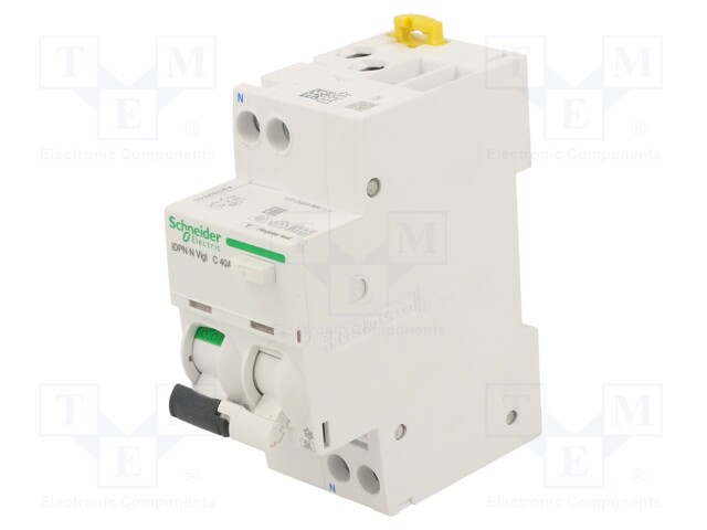 RCBO breaker; Inom: 40A; Ires: 30mA; Max surge current: 250A; DIN