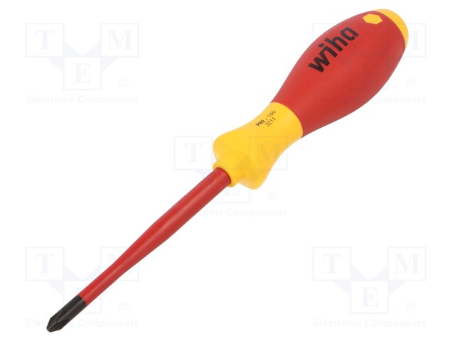 Screwdriver; insulated,slim; Phillips; PH2; Blade length: 100mm