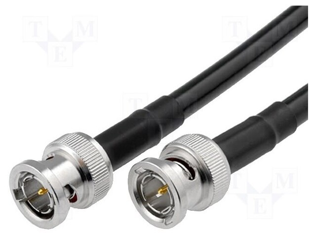 Cable; 75Ω; 0.5m; BNC plug,both sides; black