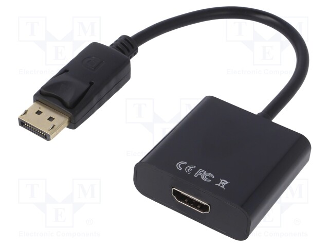 Adapter; DisplayPort plug,HDMI socket; 0.15m; Colour: black