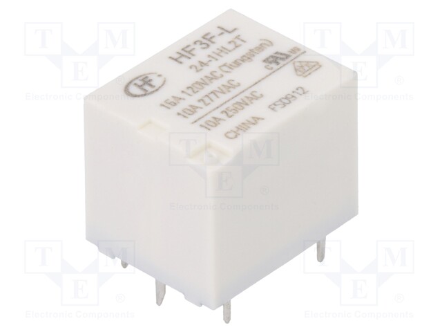 Relay: electromagnetic; SPST-NO; Ucoil: 24VDC; 10A/277VAC; 15A