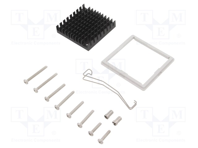 Heatsink: extruded; grilled; black; L: 42mm; W: 42mm; H: 9.5mm