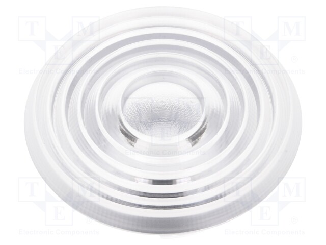 LED lens; round; Mat: PMMA plexiglass; transparent; H: 24.8mm