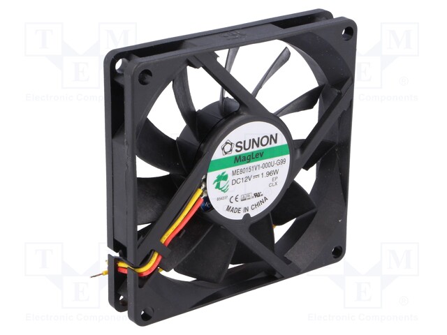 Fan: DC; axial; 12VDC; 80x80x15mm; 62.86m3/h; 34.7dBA; Vapo; 24AWG