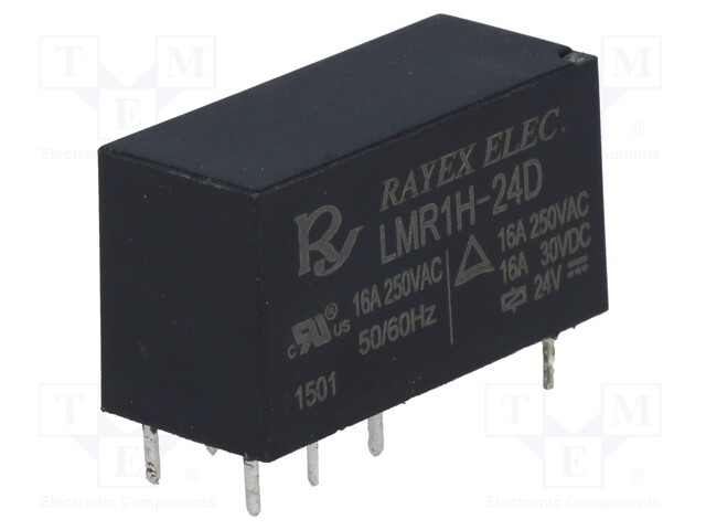 Relay: electromagnetic; SPDT; Ucoil: 24VDC; 16A/250VAC; 16A/30VDC