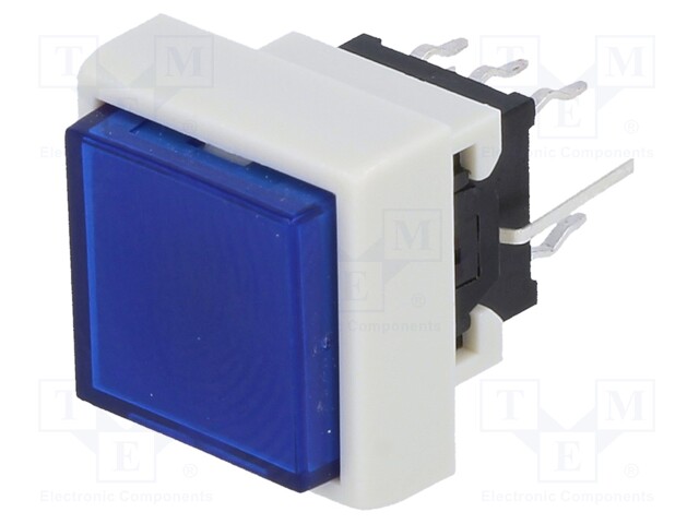 Switch: keypad; Pos: 2; DPDT; 0.1A/30VDC; blue; Illumin: LED; blue