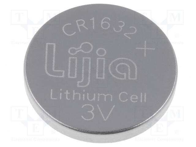 Battery: lithium; 3V; CR1632,coin; Ø16x3.2mm; 120mAh
