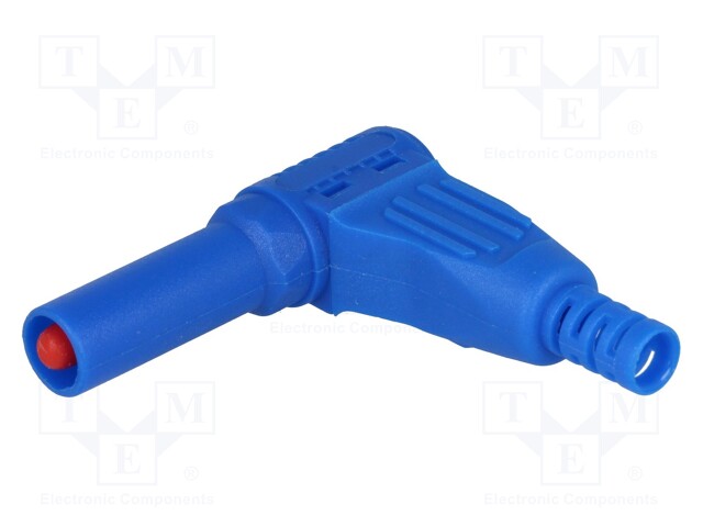 Plug; 4mm banana; 32A; blue; 40mm; Plating: nickel plated