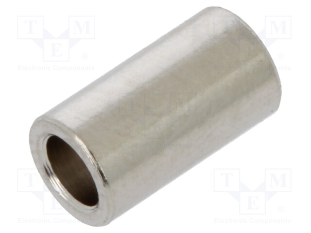 Spacer sleeve; 9mm; cylindrical; brass; nickel; Out.diam: 5mm