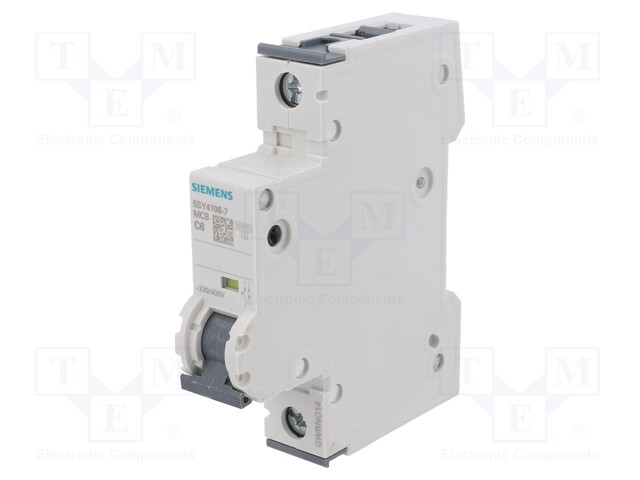 Circuit Breaker, SENTRON Series, 400 V, 72 V, 6 A, 1 Pole, 35 kA