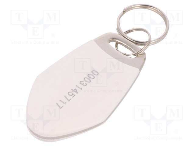 RFID pendant; white; 100÷150kHz; Mat: metal,plastic; 64bit; 12g