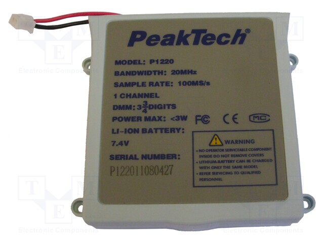 Battery; Application: PKT-P1195,PKT-P1205,PKT-P1220; 80x75x13mm