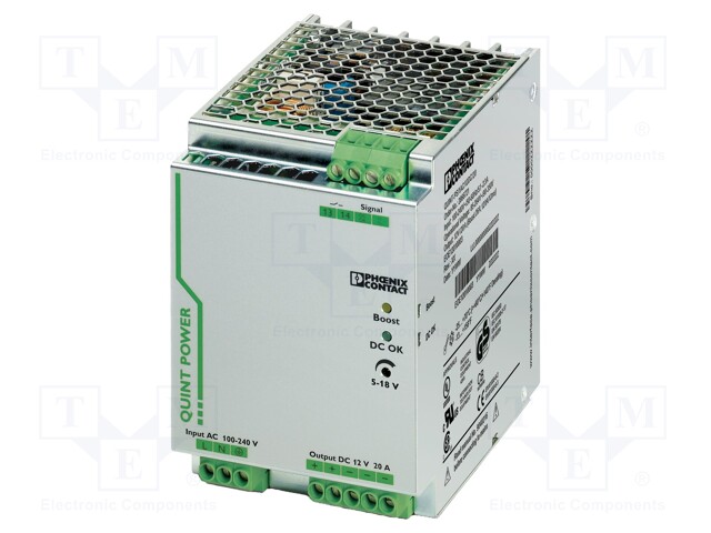 Power supply: switched-mode; Mounting: DIN; IP20